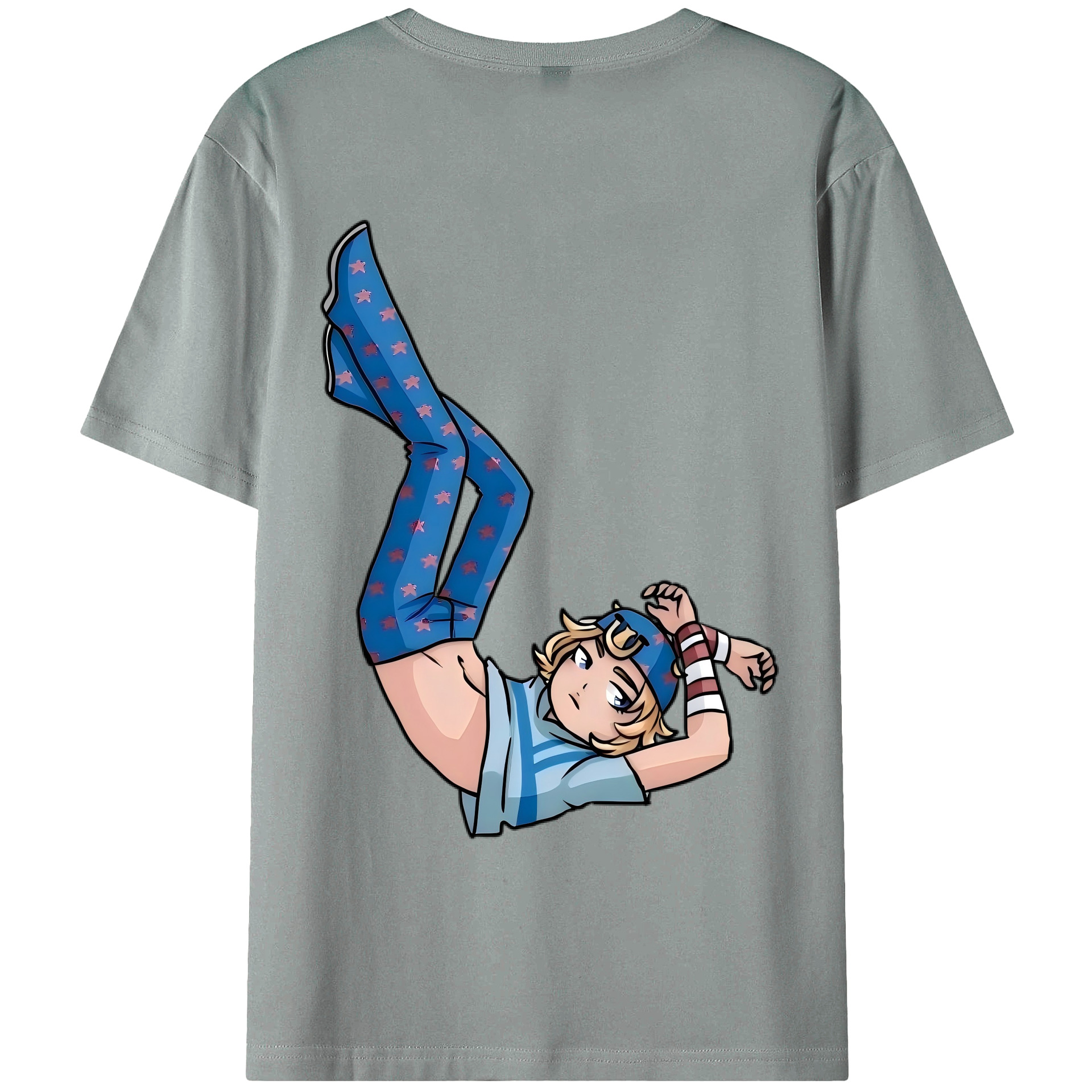 （画像用） ジョジョの奇妙な冒険 グイード?ミスタ JoJo's Bizarre Adventure Guido Mista 綿100％ メンズ半袖Tシャツ（バックプリント） 通気性